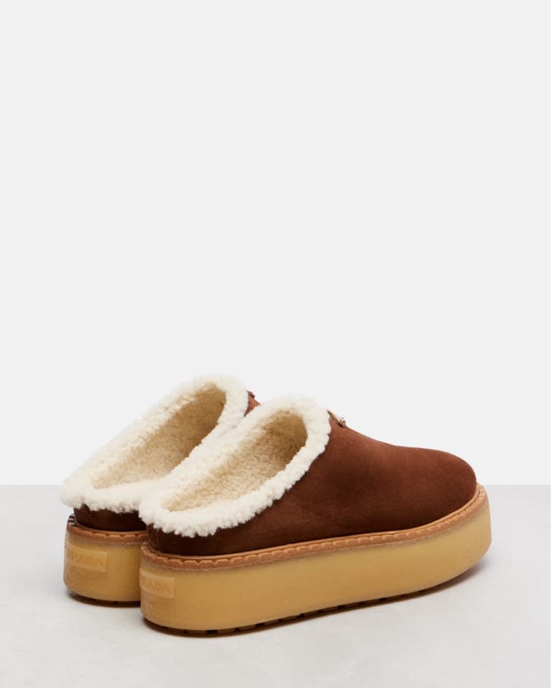 Prada Fur Lined Platform Mules - Image 5