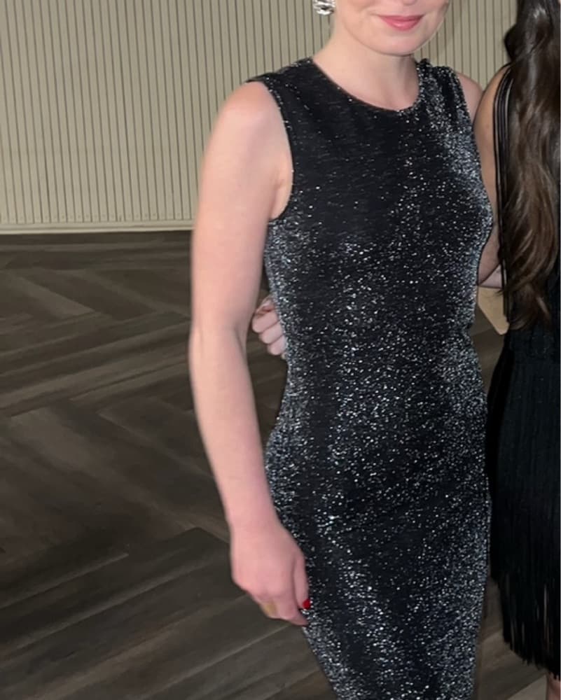 Reformation Black Sparkly Dress - Image 2
