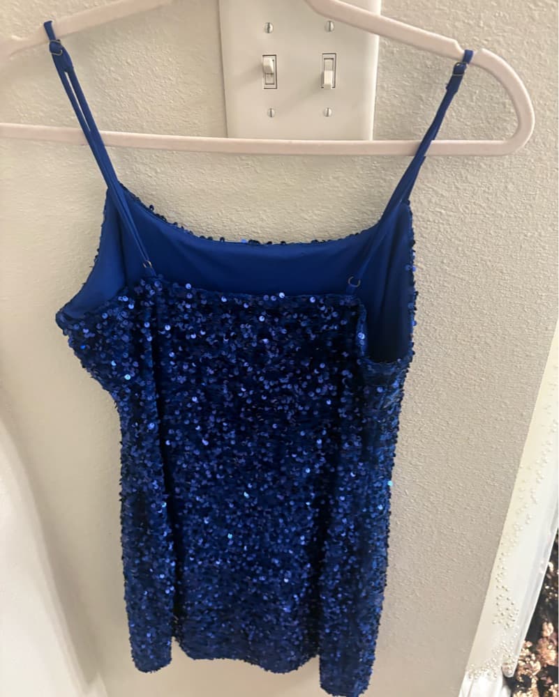 Royal Blue Sequin Mini Dress  - Image 2