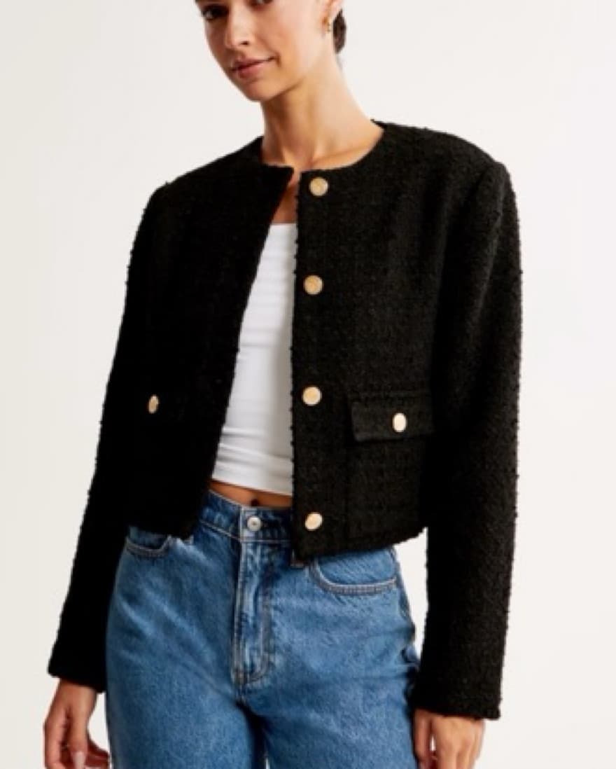 Tweed Black Blazer - Image 1