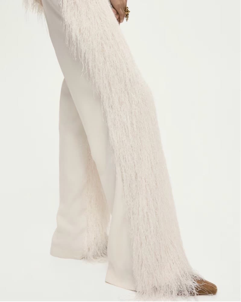 Cream Fringe Pants  - Image 2
