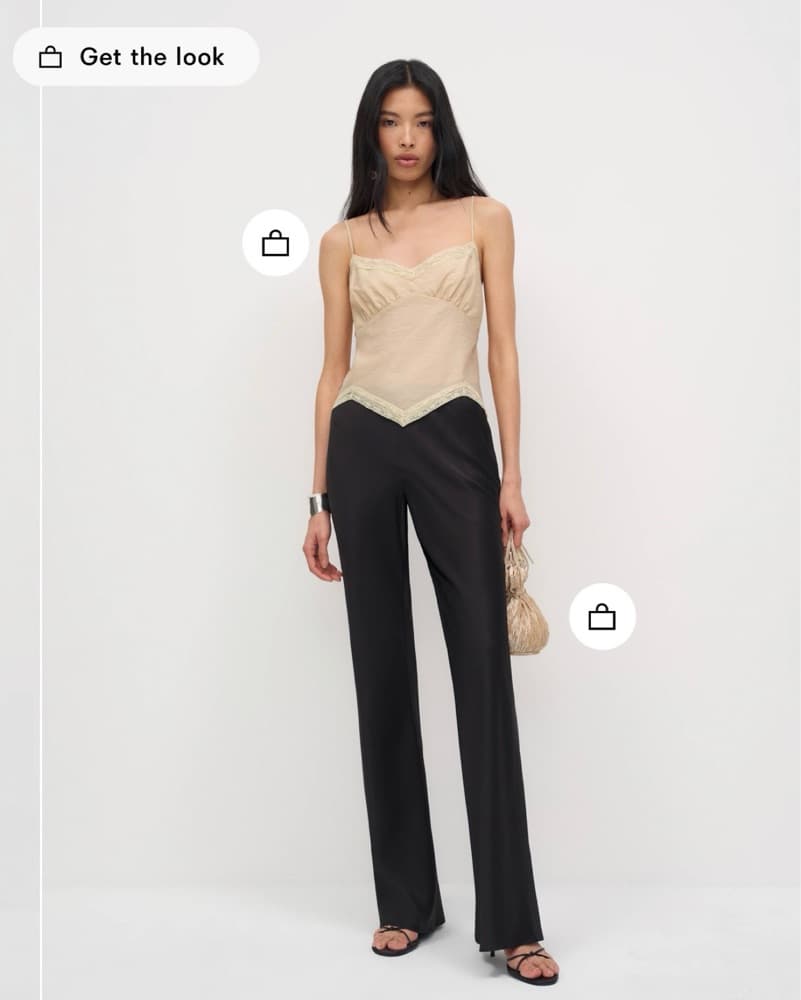 Reformation Black Satin Pant - Image 2