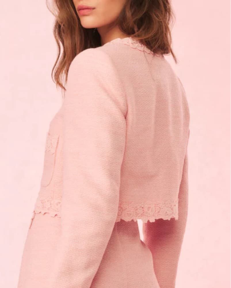 Loveshack Fancy Leilana Tweed Cropped Ja - Image 3