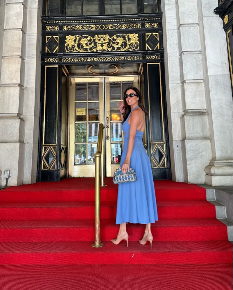 REFORMATION Blue Cutout Midi Dress - Image 2