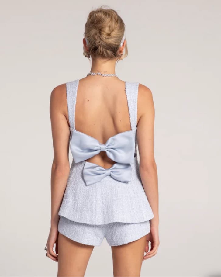 Anabella Bow Top & Shorts SET Blue) - Image 4