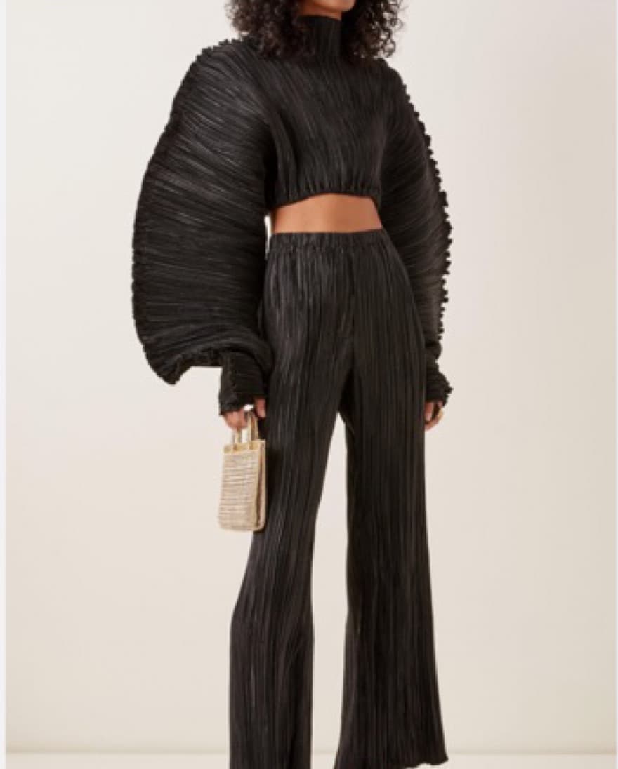 Cult Gaia Mala Cropped Plisse Dupe - Image 6