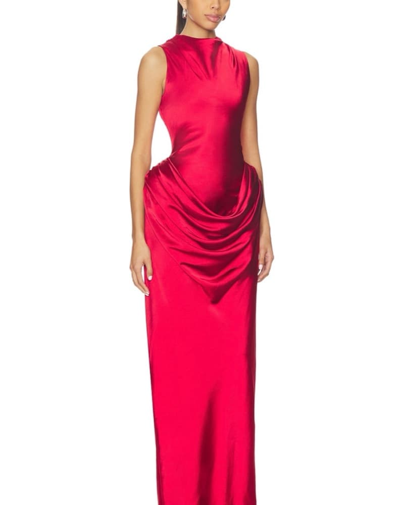 Genevieve Gown In Lipstick Red - Image 2