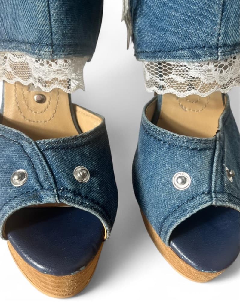 Gianmarco lorenzi Knee High Denim Boots - Image 6