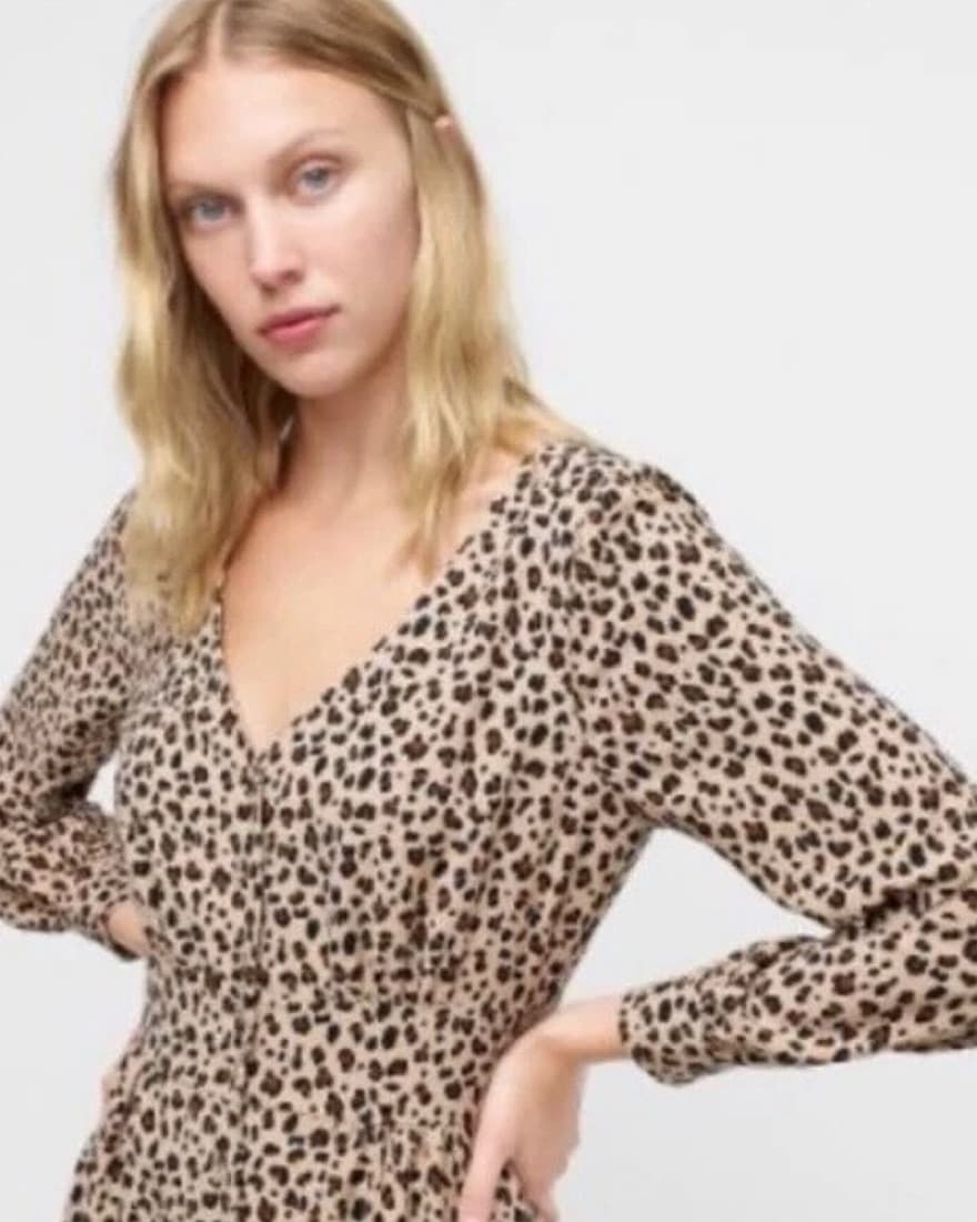 J. Crew Button-Front Leopard Midi Dress - Image 2