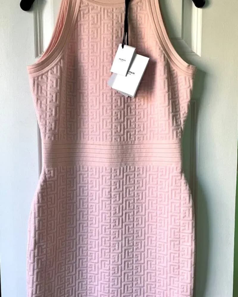 Balmain Monogrammed Knit Dress - Image 2