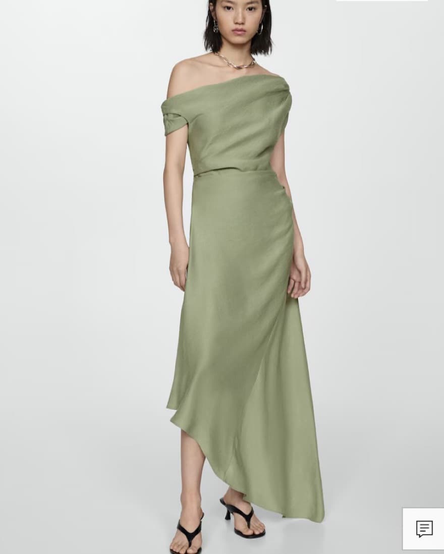 Ayssemetrical Pleated Green Dress - Image 1