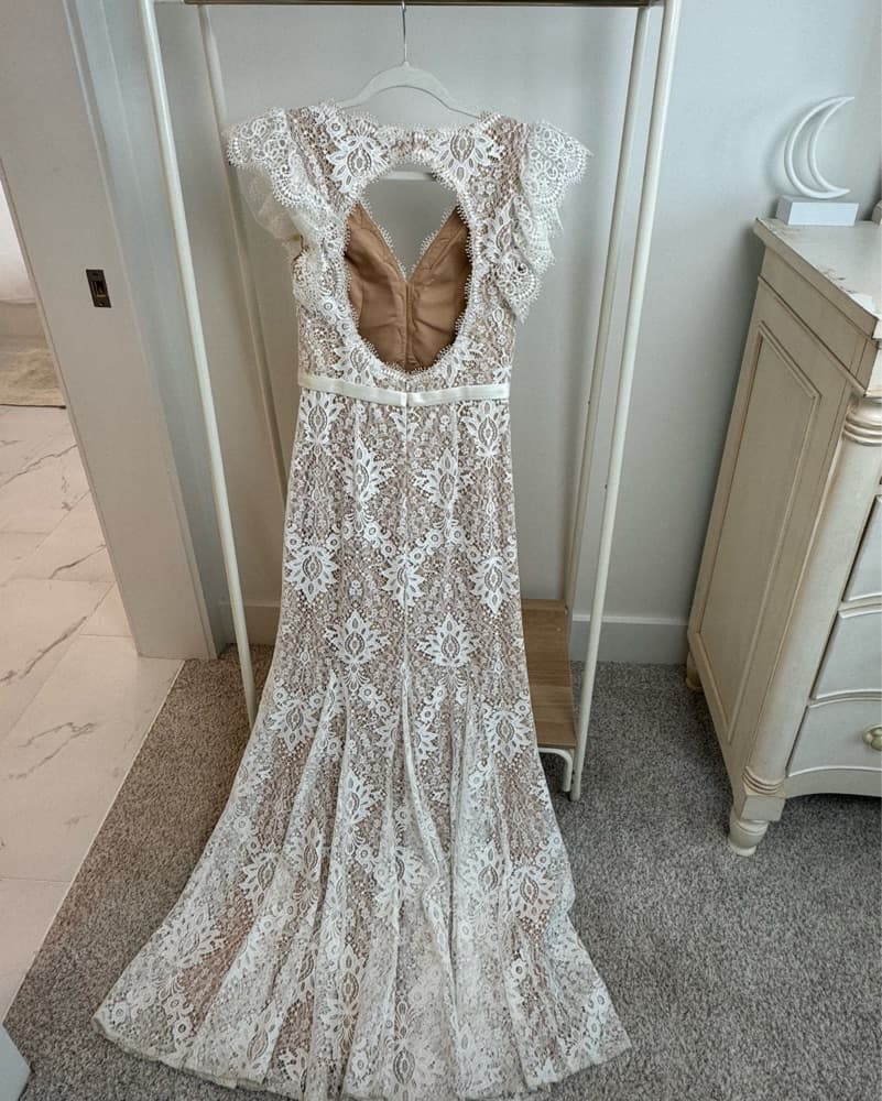 Jovani Butterfly Cap Sleeve Wedding Gown - Image 5
