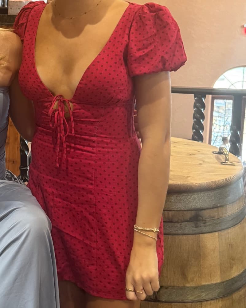 Red Polka Dot Princess Polly Mini Dress - Image 2