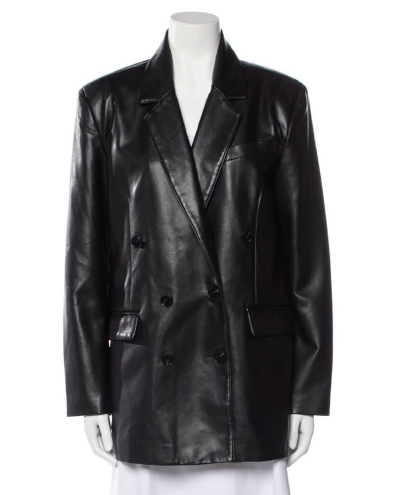 Sleek Faux Leather Blazer - Image 1