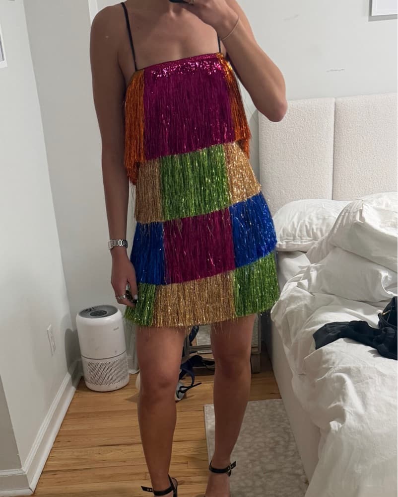 Nasty Gal Multi Color Tinsel Dress - Image 1