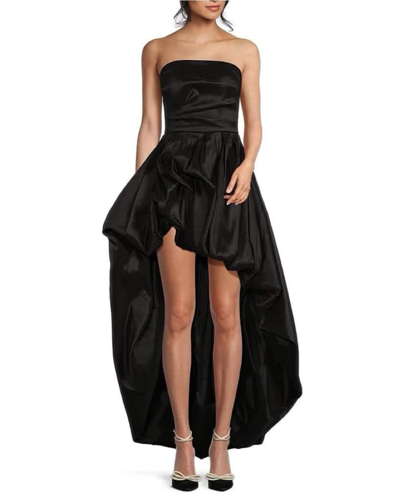 Taffeta Strapples Bubble Hem High Low - Image 1