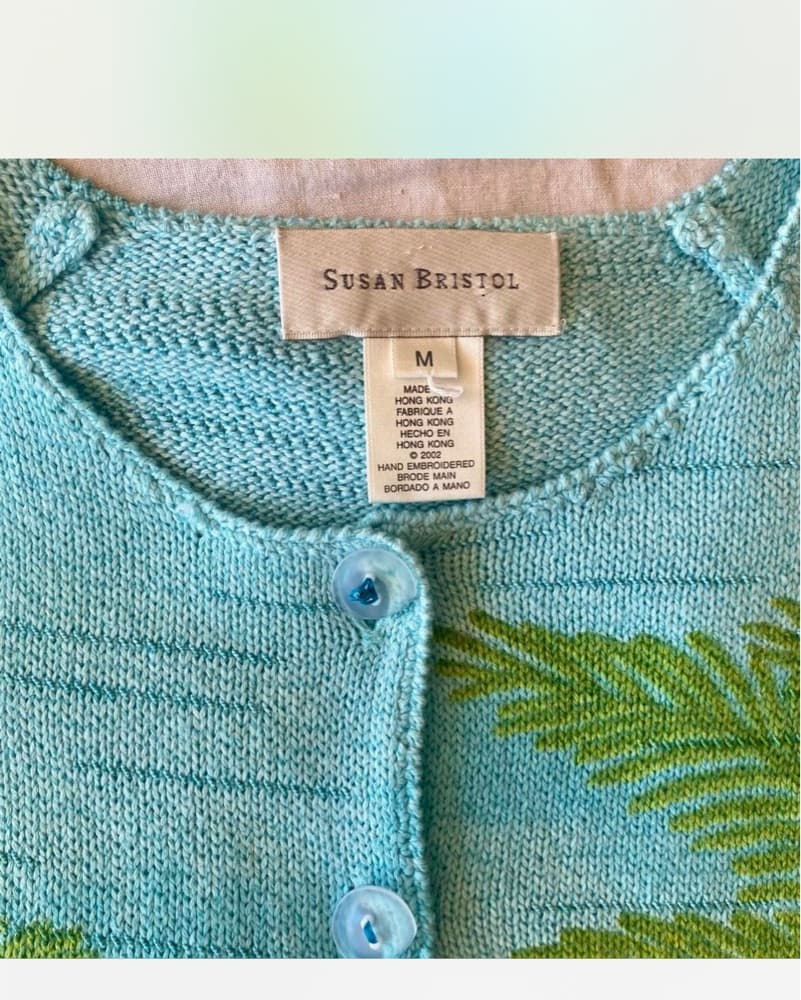 Tropical Palm Knit Cardigan - Image 5