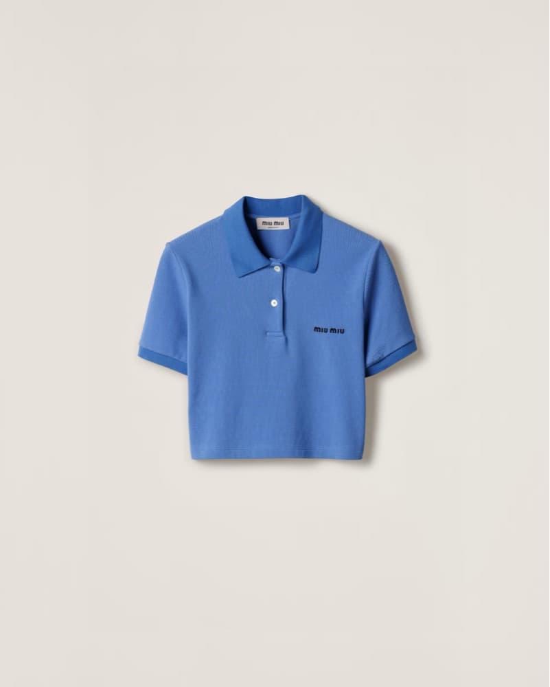 Mih Miu Vibrant Cropped Polo Shirt - Image 3