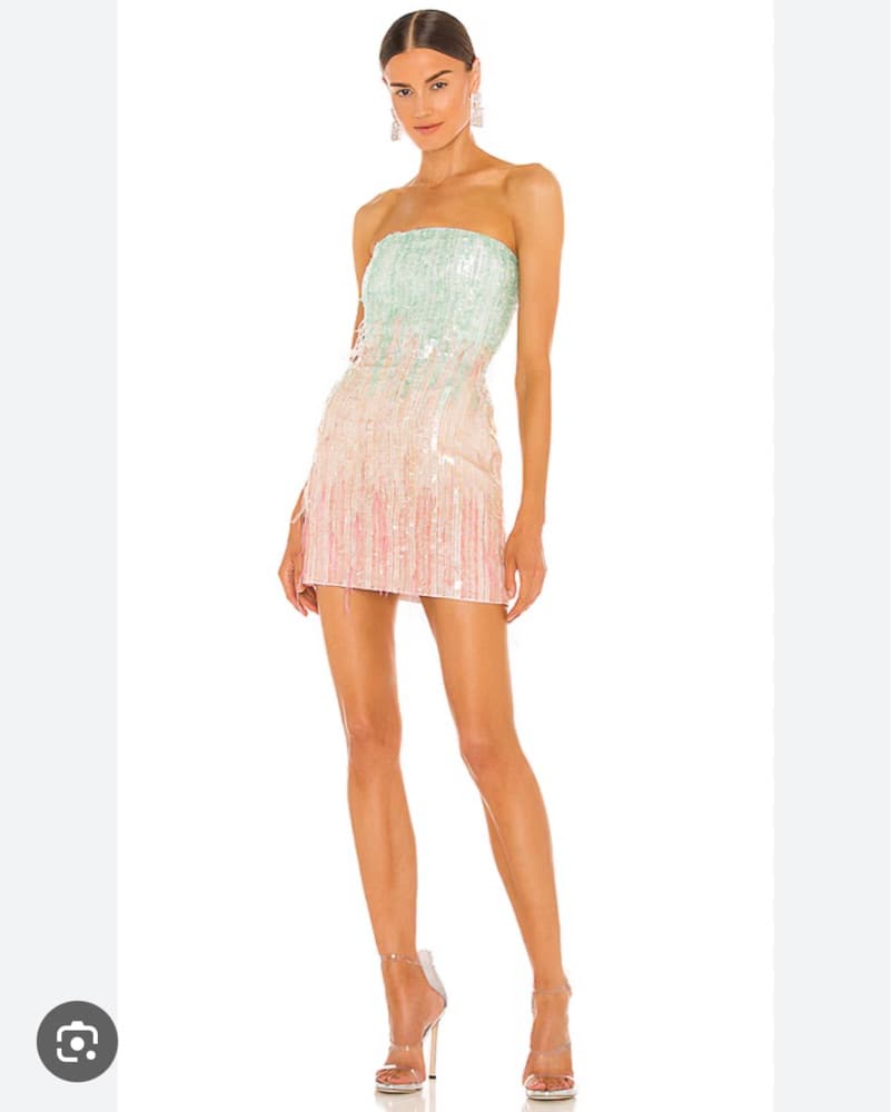 Retrofete Anastasia Sequin Feather Dress - Image 3