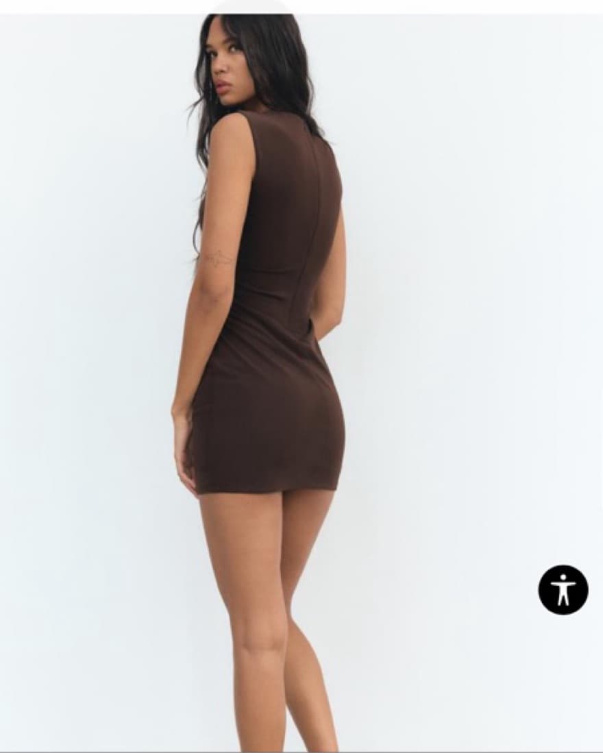 Zara Brown Ruched Dress   - Image 5