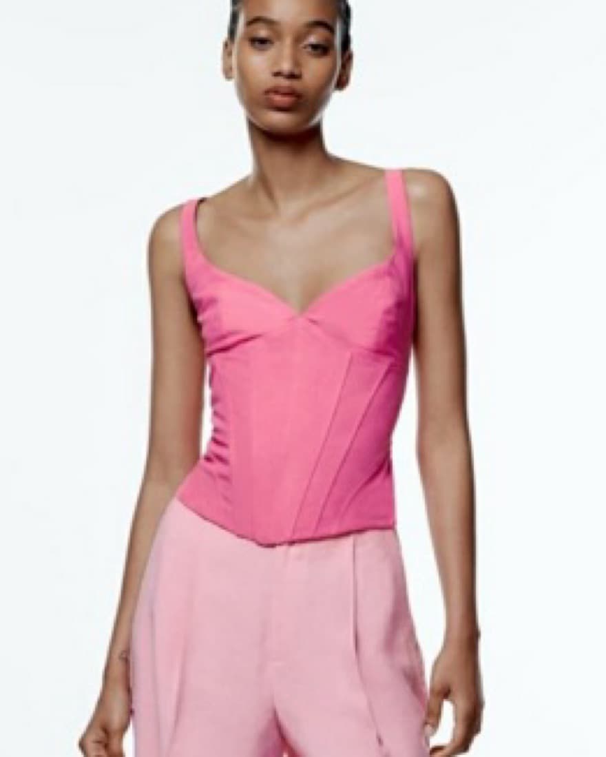 Zara Linen Blend Corset Top - Image 1