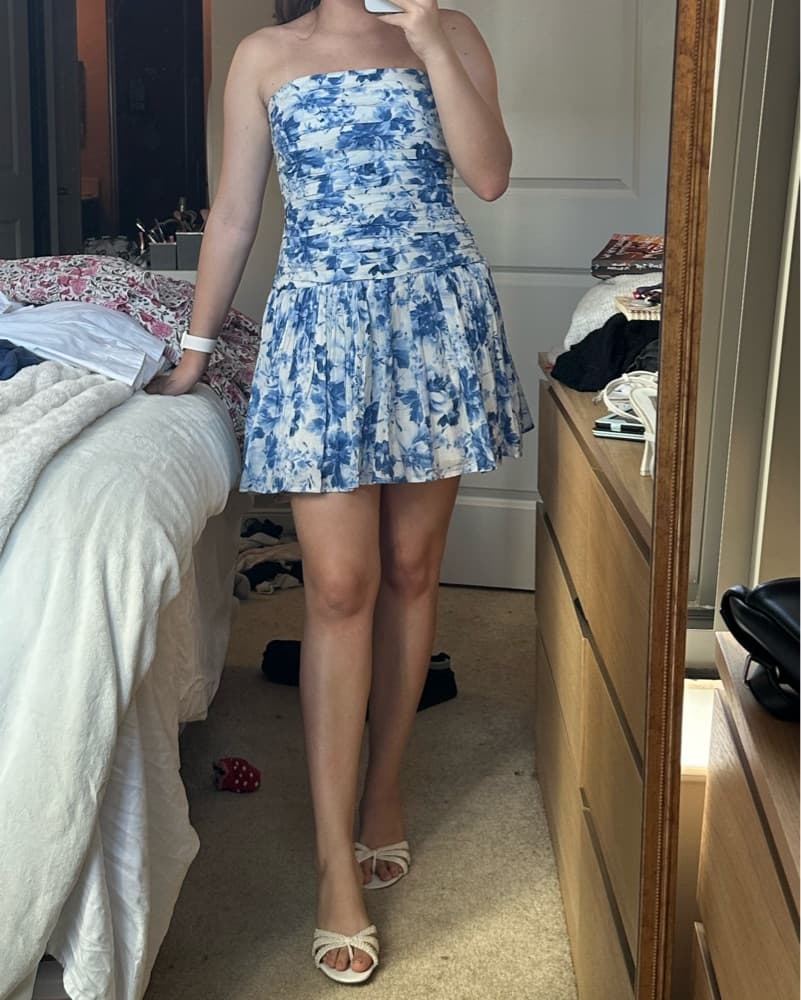 Blue & White Mini Dress - Image 3