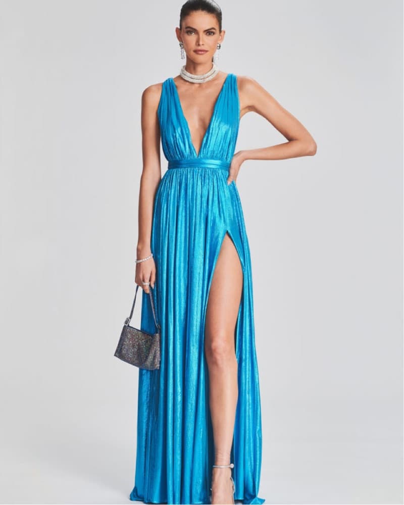 Retrofete Tova Dress in Aqua Blue - Image 1