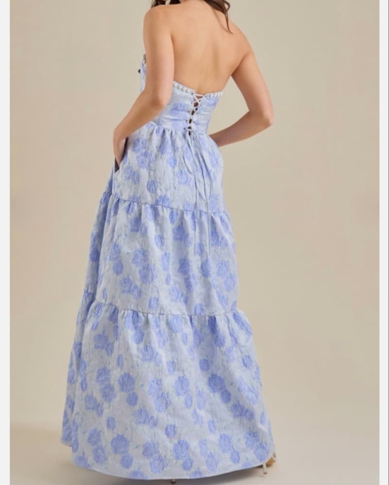 Altar’d State Skye Blue Floral Maxi - Image 3