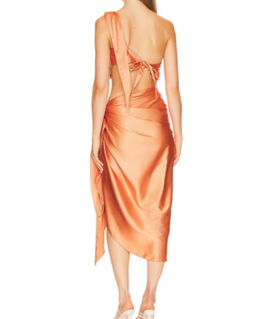 Orange silk cocktail set - Image 4
