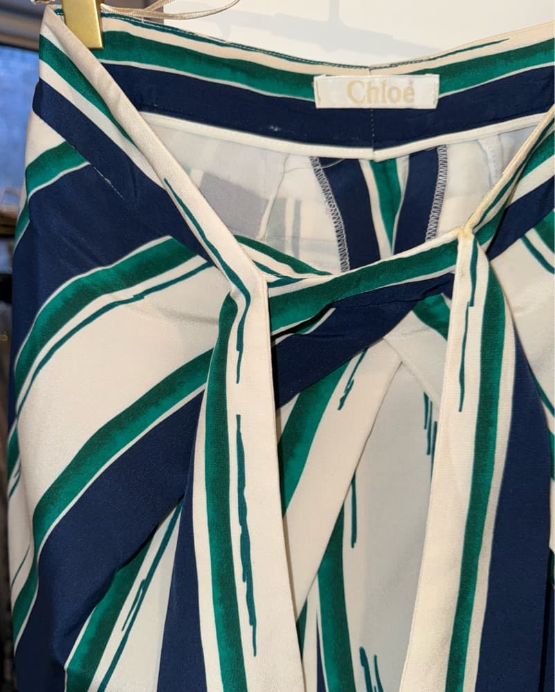 Chloe Vintage Pinstriped Tie Pant - Image 2