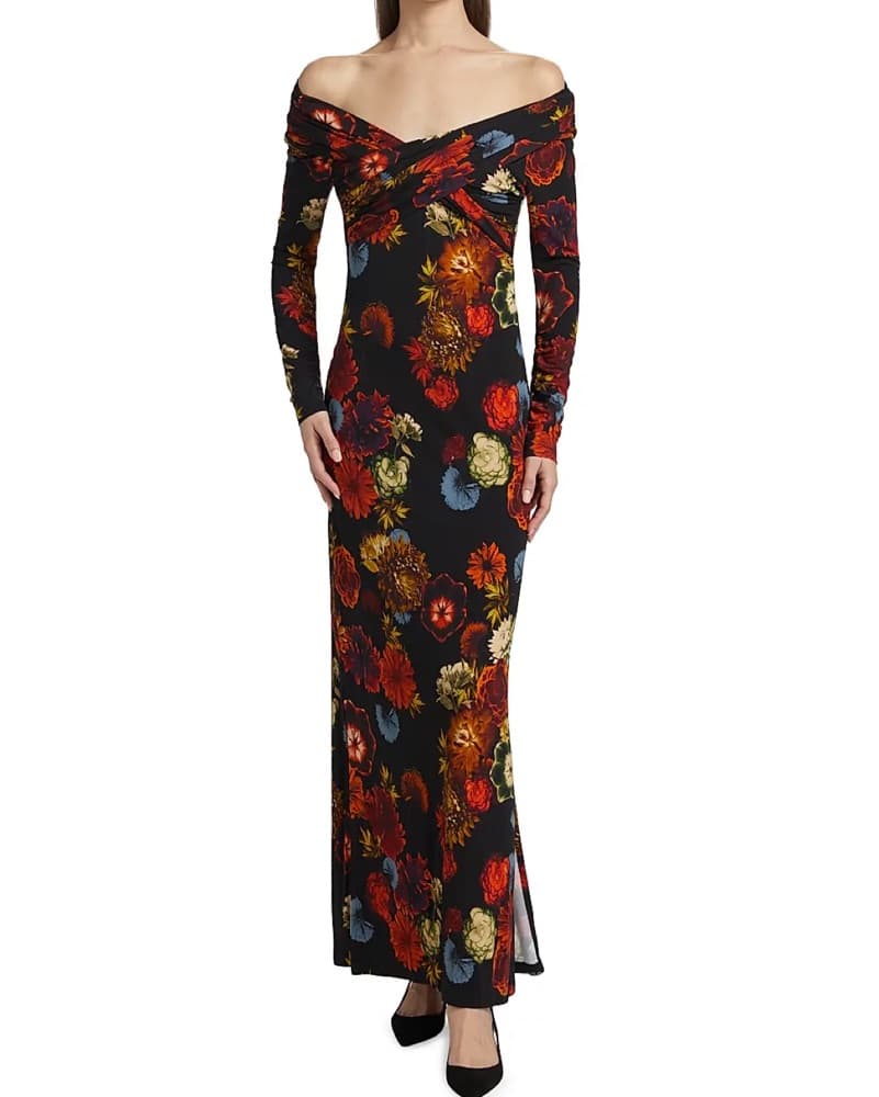 Floral Off The Shoulder Maxi Dress - Image 3