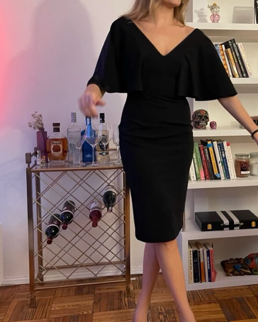 Black Midi Dress - Image 1