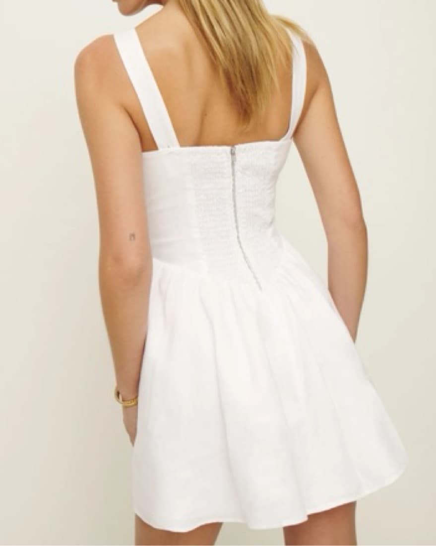 Reformation Daria Linen Dress White - Image 3