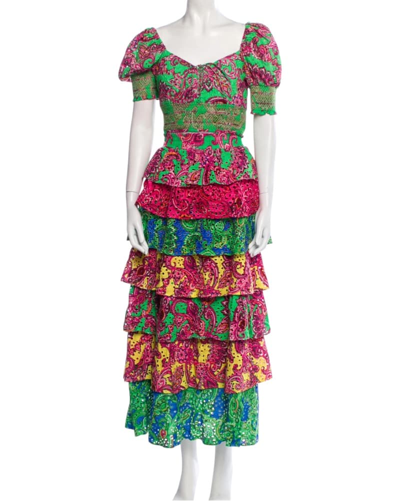 Vibrant Paisley Tiered Maxi Dress - Image 5