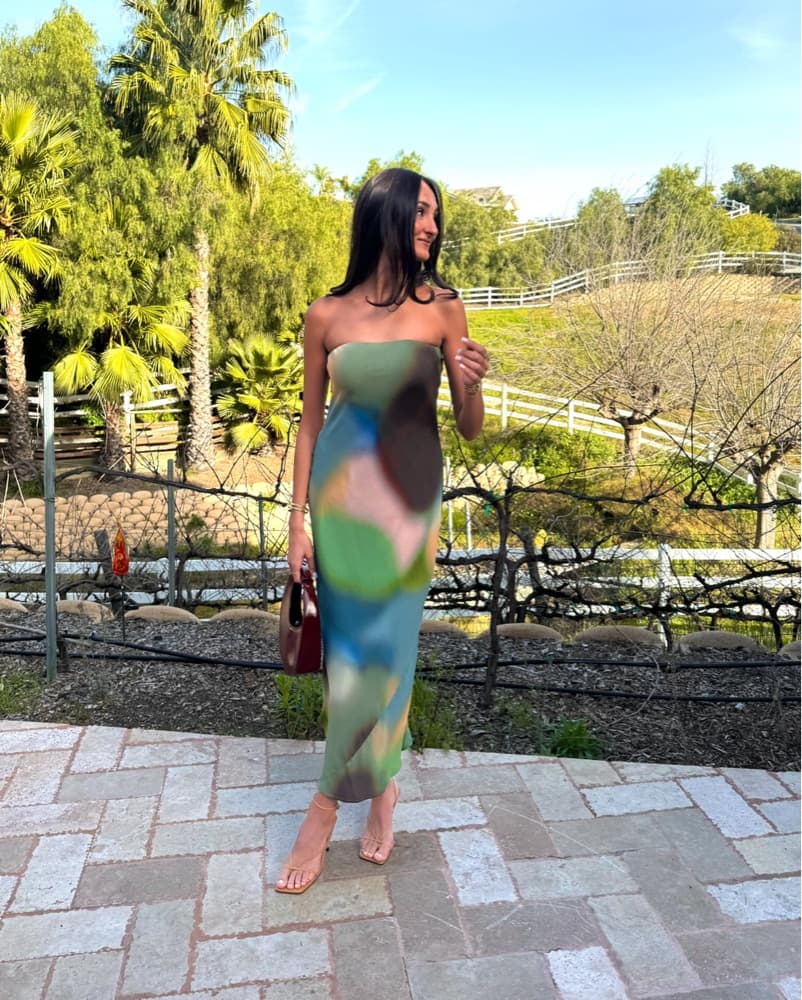 Reformation Joana Strapless Dress - Image 1