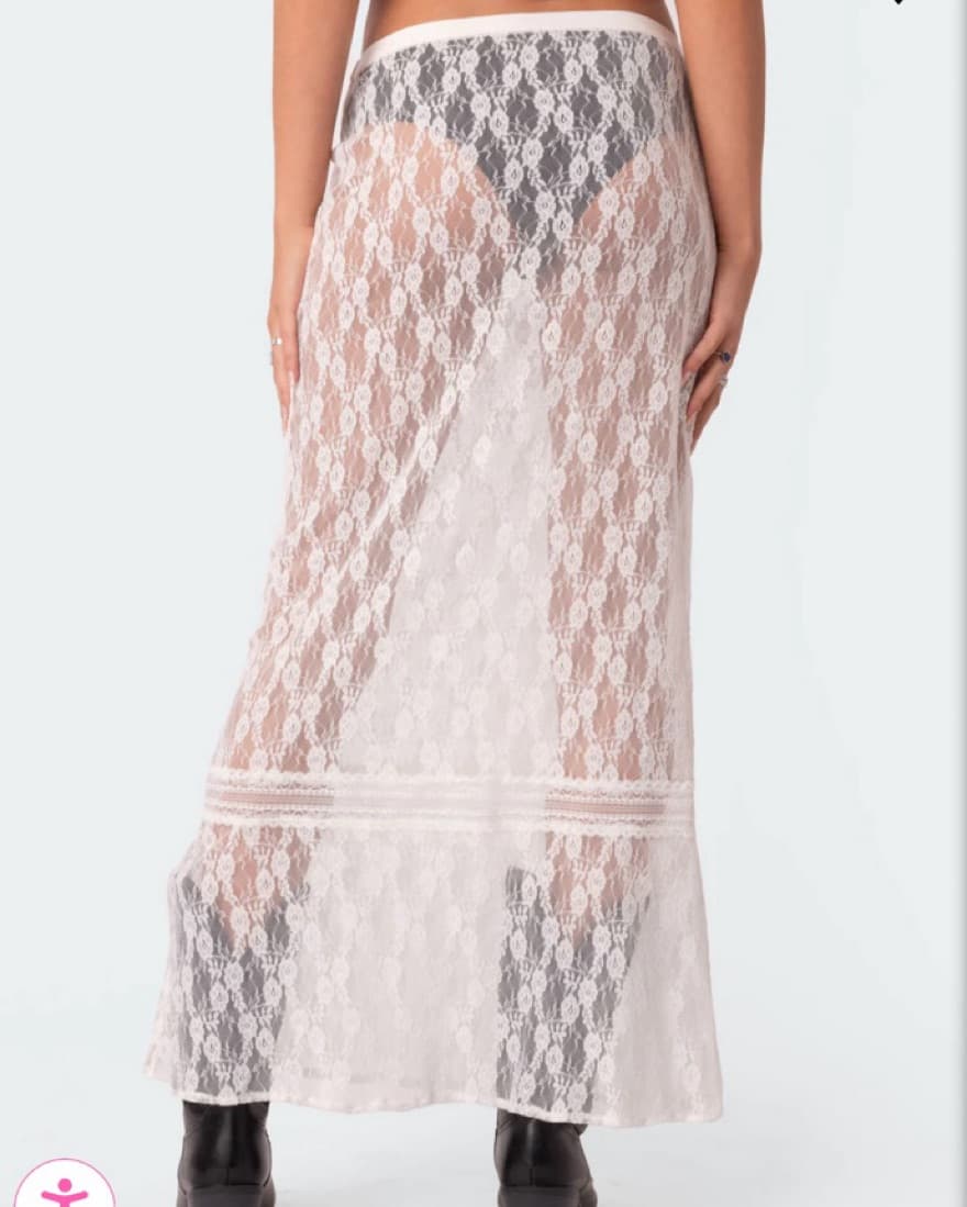 Sheer Lace Maxi Skirt - Image 1