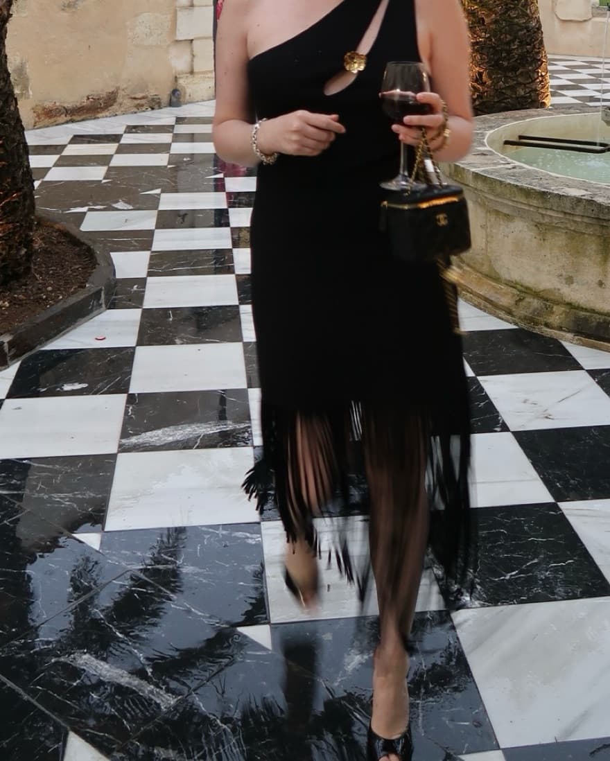 Asymmetric Fringed Dress - Image 4