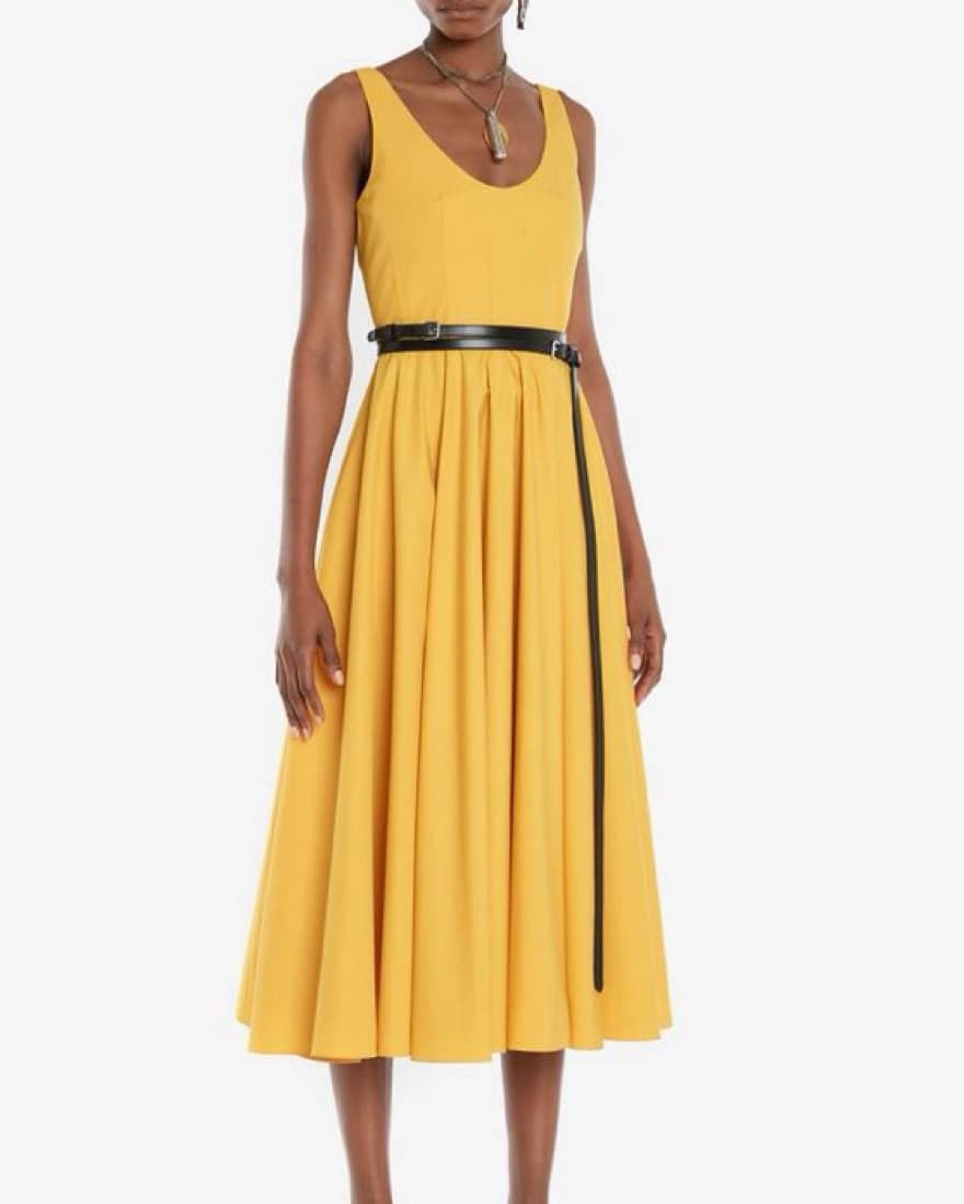 Alexander McQueen Yellow Midi Dress - 4 - Image 3