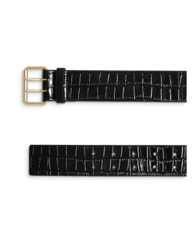 Anine Bing Black Embossed Belt  - Image 6