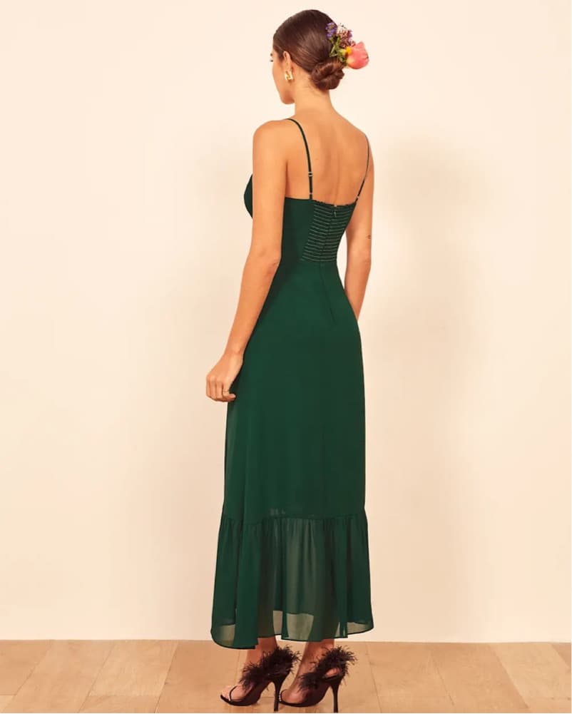 Reformation Green Maxi Dress - Image 3