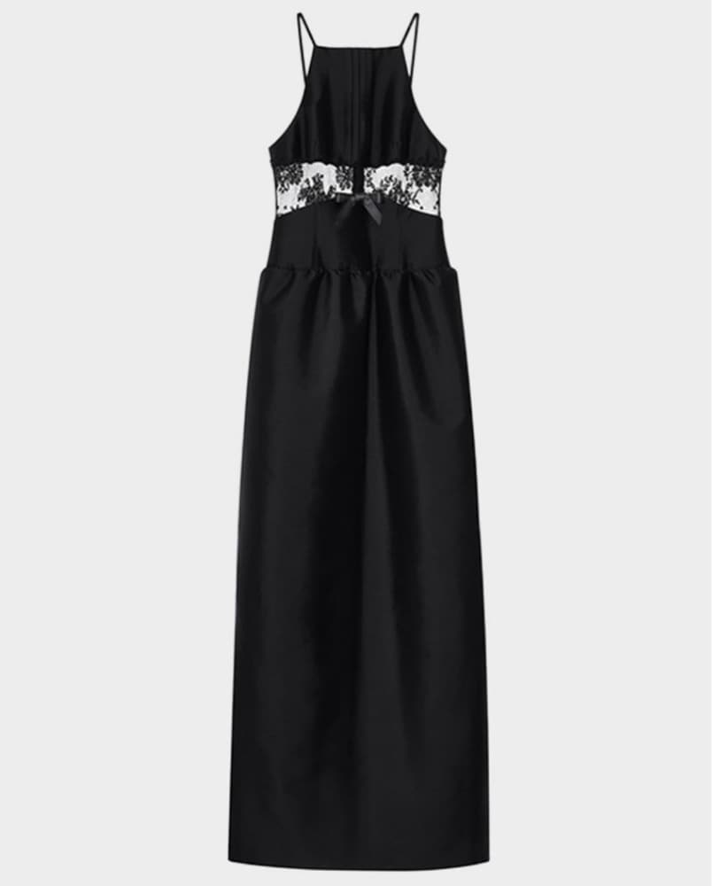 Elegant Black Lace Maxi Dress - Image 3