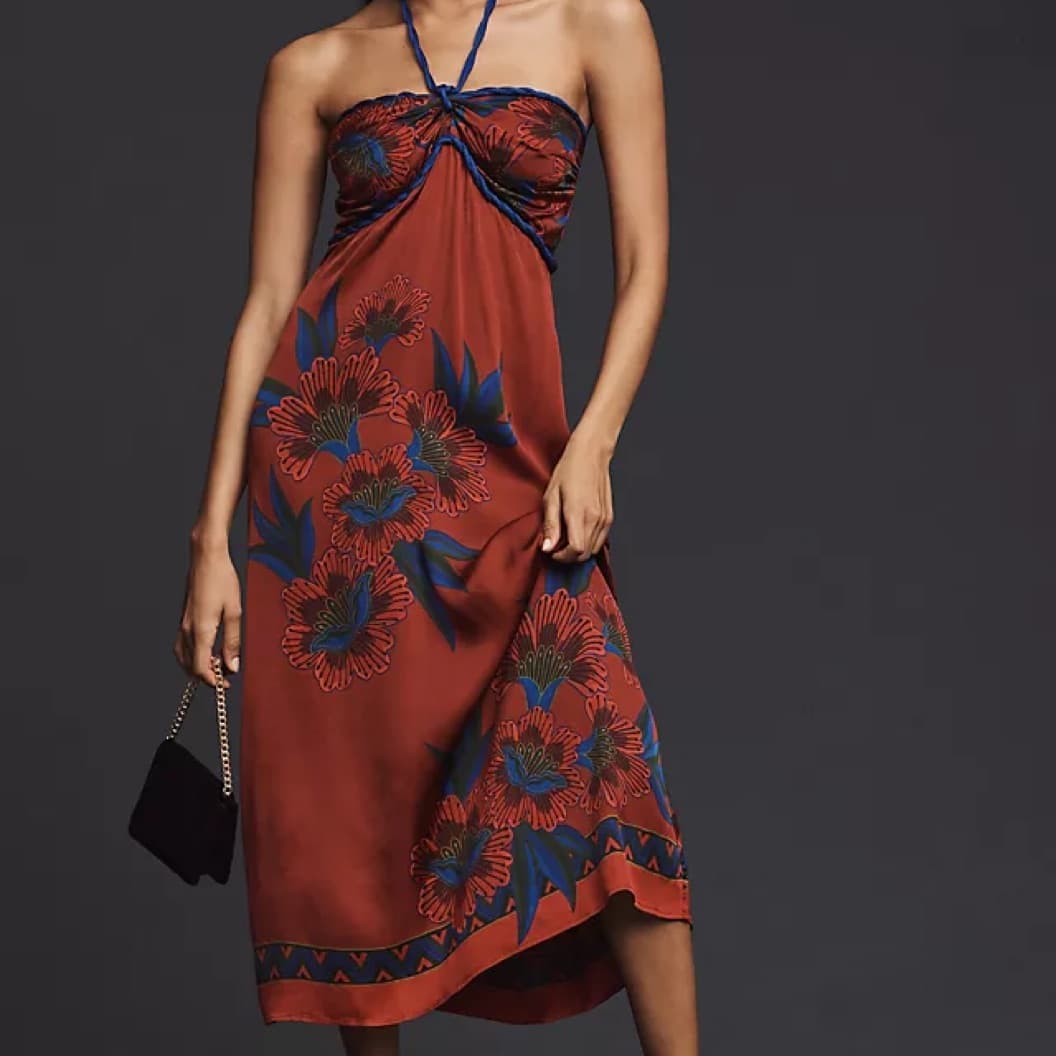Farm Rio Halter Slip Midi Dress - Image 1