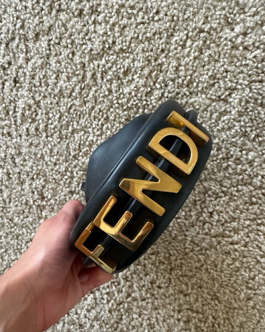 Fendi Black Leather Minibag Black/Gold - Image 3