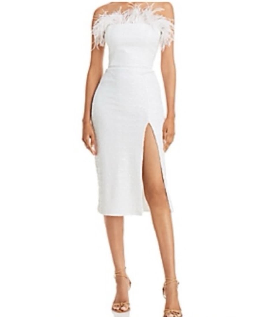 Amanda Uprichard White Sequin Midi - Image 1