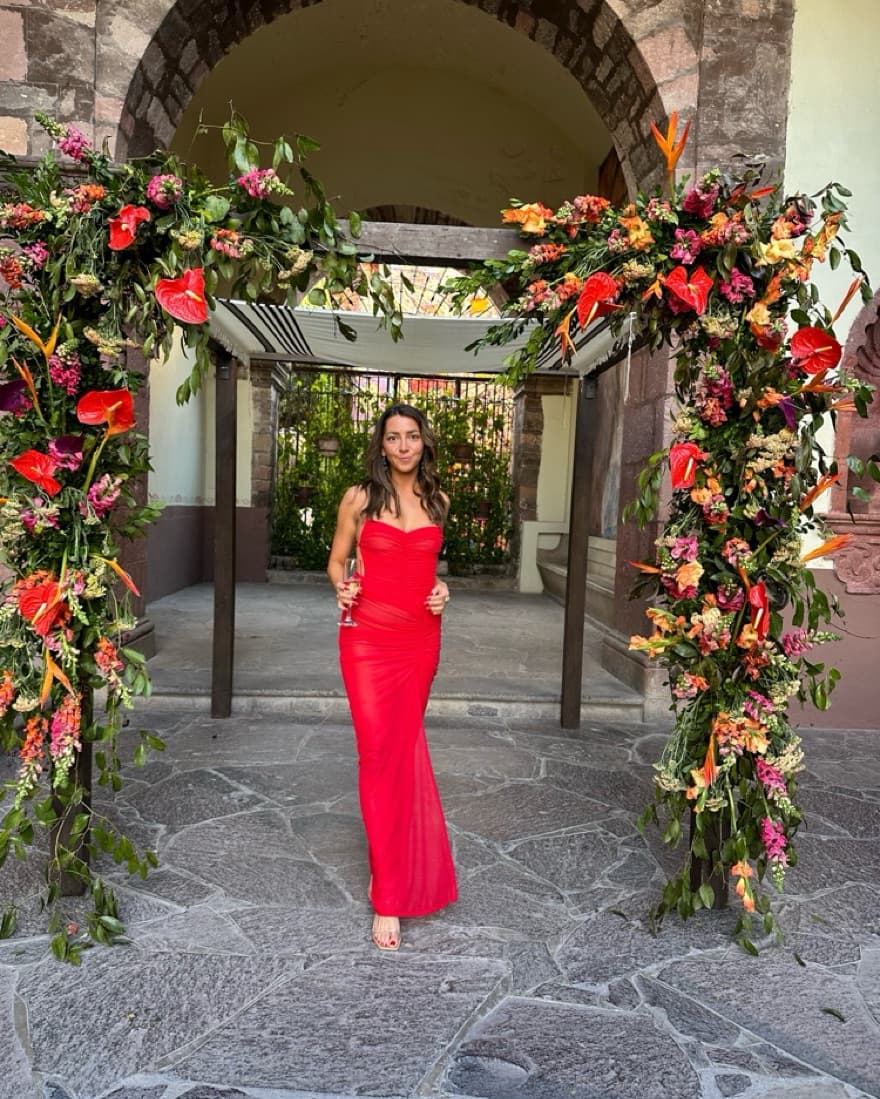 Michael Costello Follie Gown Red - Image 1