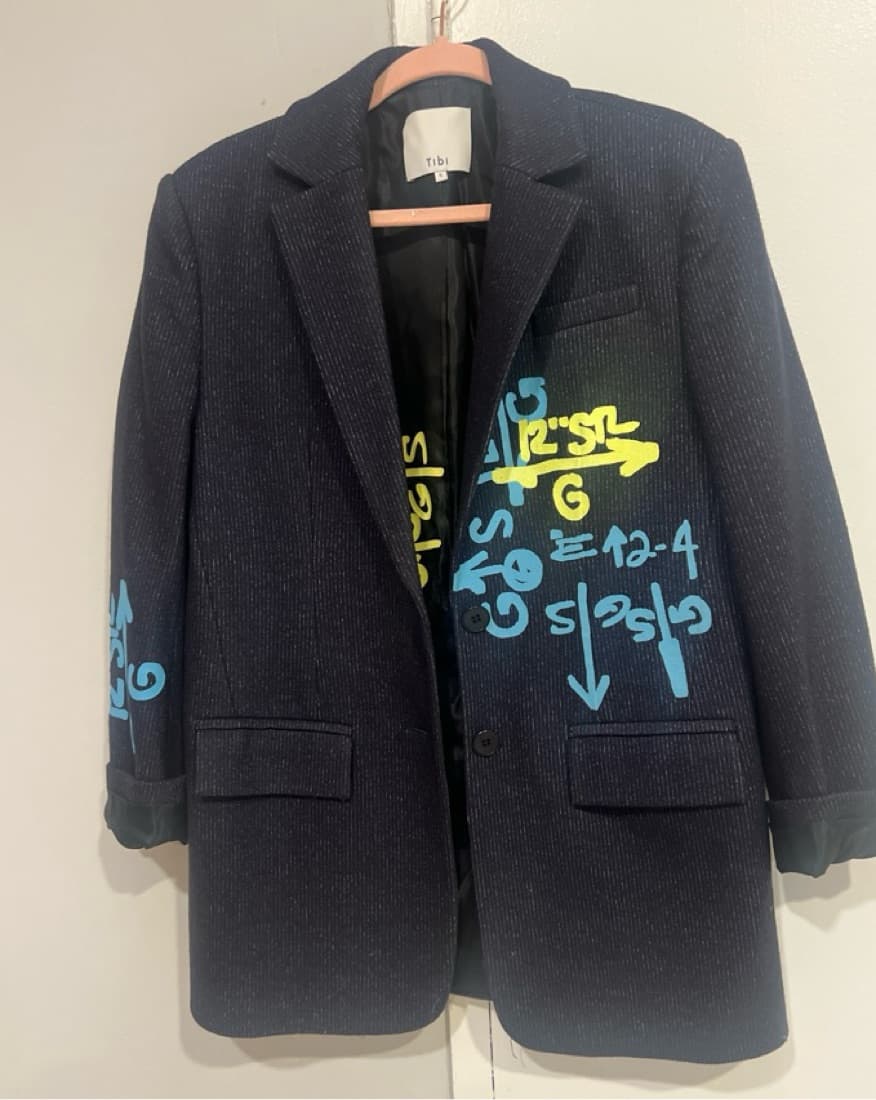 Chic Navy  Pinstripe Blazer/ Coat - Image 1