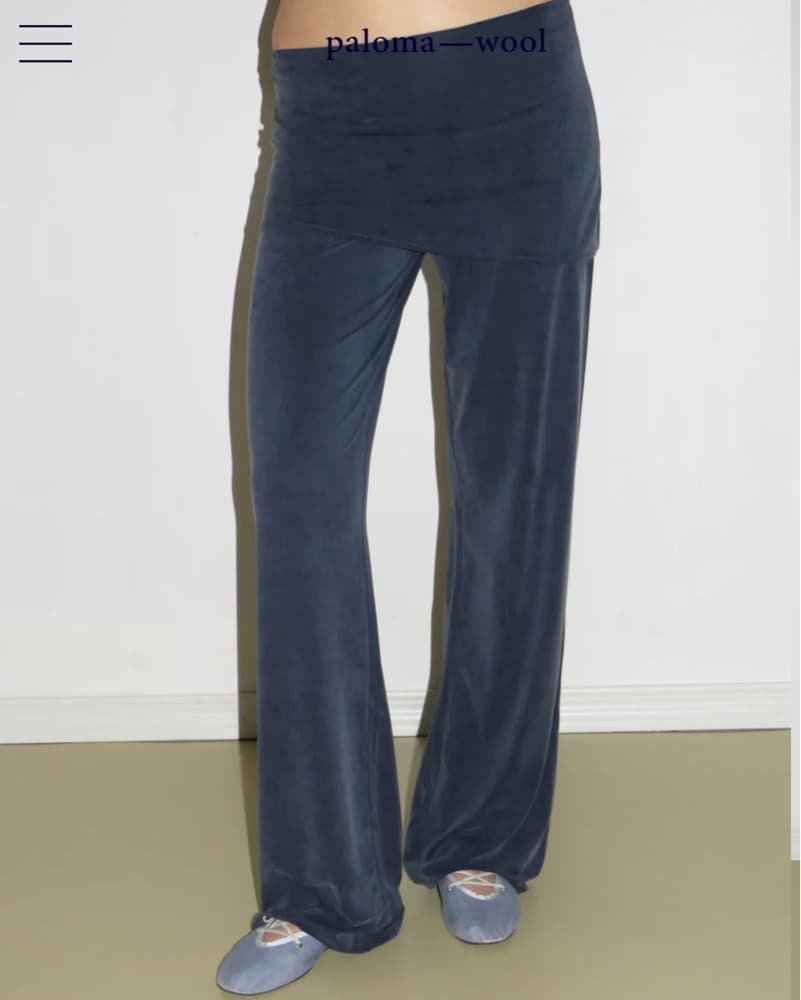 Paloma Wool Alexia Navy Skirt Straight Leg Pants - Image 4