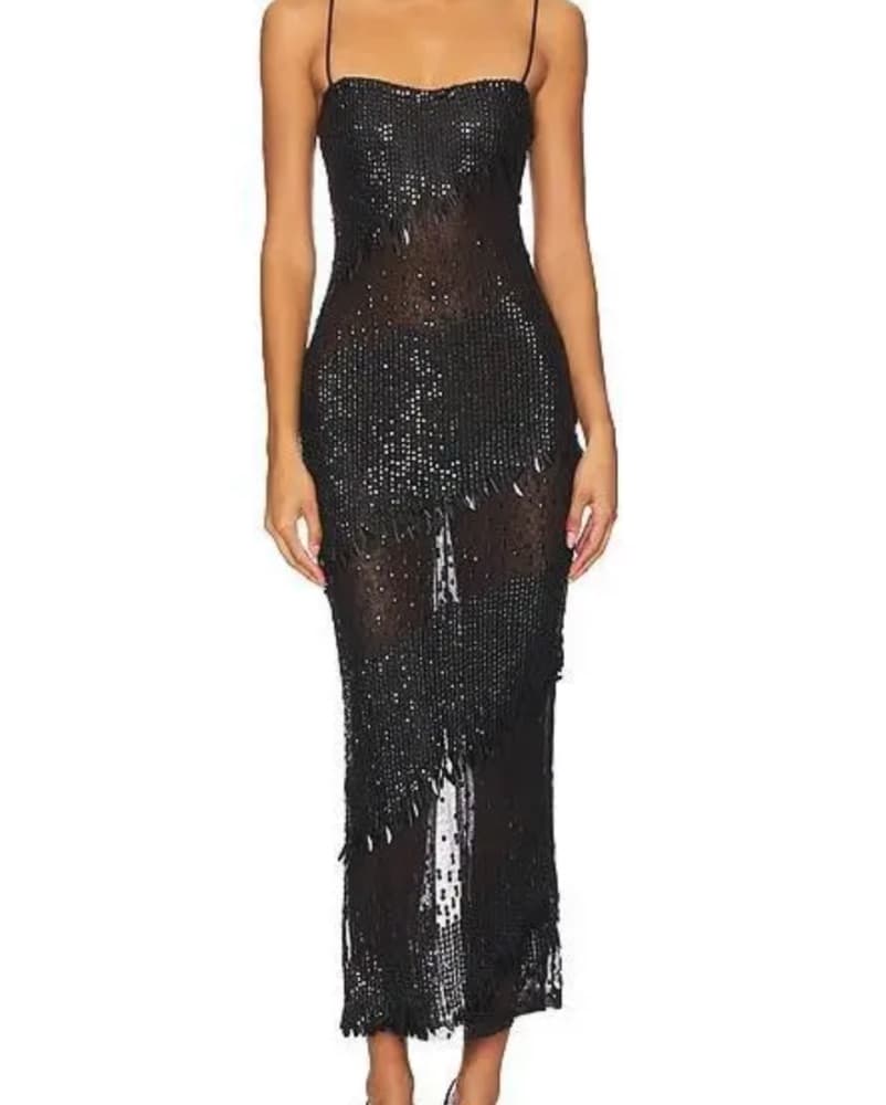 Retrofete Black Carmine Sequin Dress S - Image 1