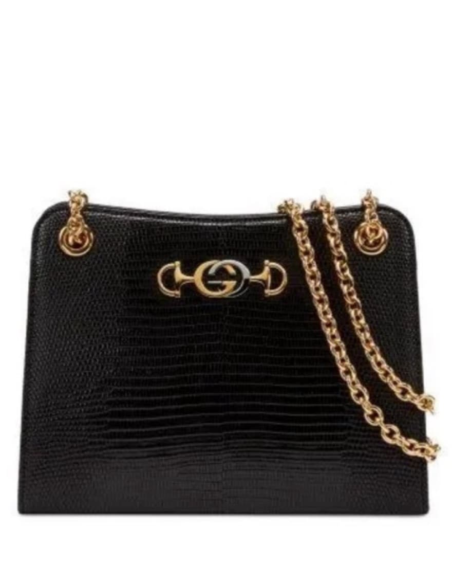 Gucci Classic Lizard Horsebit Logo Purse - Image 1