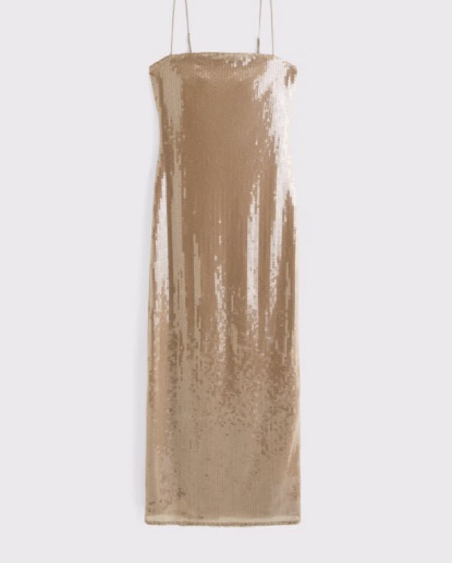 Sequin Straight Neck Midi Dress - Image 2